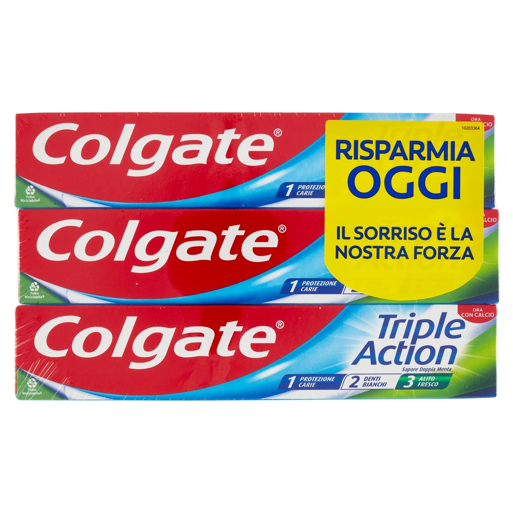 Colgate dentifricio Triple Action protezione carie 4x75 ml
